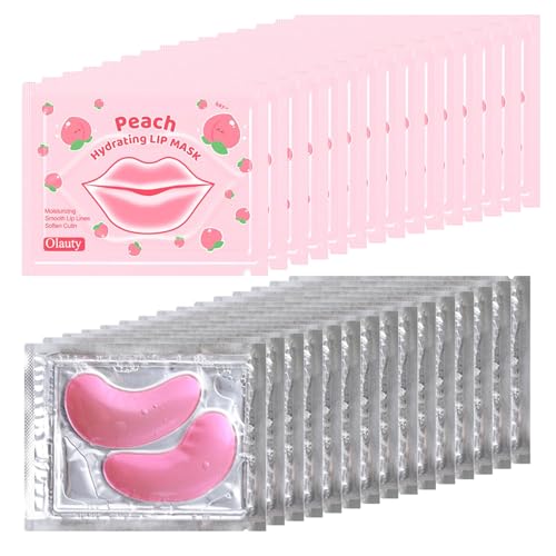 30 Pairs Lip Mask & Eye Mask, Under Eye Patches, Anti Wrinkle Pat...