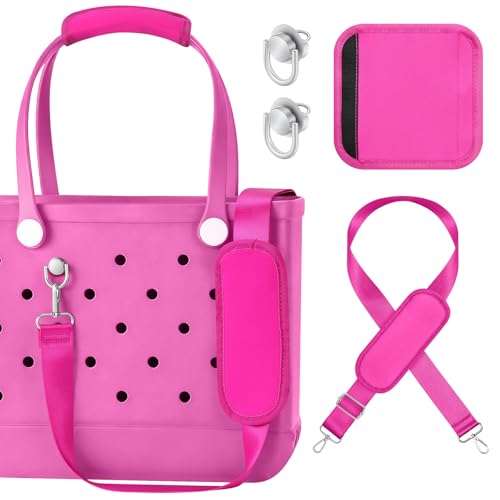 MoKo Strap Wrap for Bogg Bag Accessories for Bogg Bag Adjustable Long Crossbody Shoulder Straps for Bog Orginal XL Medium Beach Rubber Tote Bags Rosy Pink