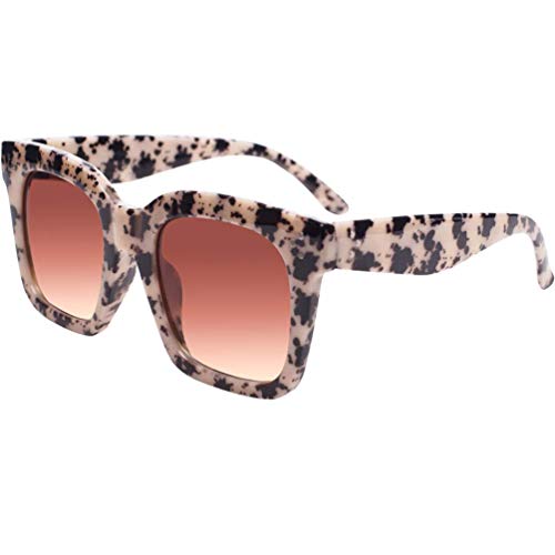 TAOTAOQI Vintage Women Oversized Sunglasses Designer Luxury Square Sun Glasses UV400 Protection Flat Lens