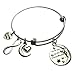 Pammytail I Love You to the Moon and Back Charm Bracelet Stainless Steel Expandable Bangle