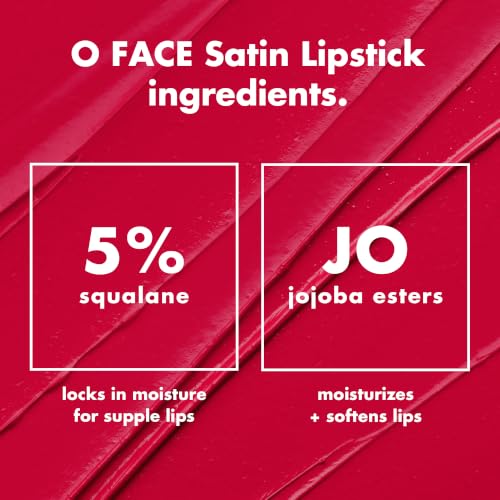 e.l.f. O Face Satin Lipstick, Richly Pigmented, Nourishing & Long-Lasting Creamy Lipstick, Infused With Jojoba, Vegan & Cruelty-Free, No Regrets - image 7