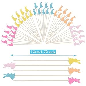JtmyAota 100 Pack Easter Toothpicks for Appetizers, 4.7 Inch Natural Bamboo Cocktail Picks for Cake Dessert Food Fruit Easter Party Decorations JtmyAota 100 Pack Easter Toothpicks for Appetizers 47 Inch Natural Bamboo Cocktail Picks for Cake Dessert Food Fruit Easter Party Decorations