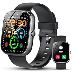 Smartwatch Herren Damen mit Bluetooth Telefonfunktion, 1.91 Zoll Touchscreen Smart Watch, 120+ Sportmodi Fitnessuhr mit Pulsmesser, Schlafmonitor, Schrittzähler,IP68 Wasserdichte Uhr für Android iOS