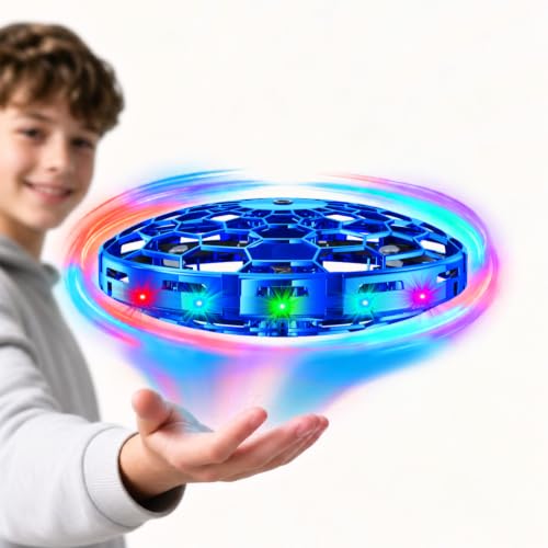 Flying Orb Ball for Kids, Hand Controlled Mini Drone, LED UFO Toy Ages 6-12