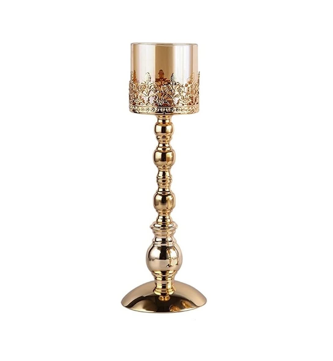 metal candlesticks, Candle Holder Creative Decoration Glass Living Room Light Dinner European Home Candelabra Decor
