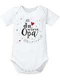 clothinx Du wirst Opa Body mit Spruch | Geschenk Überraschung Schwangerschaft & Geburt | Babybody Bio Baumwolle | supersüßes Überraschungsgeschenk werdenden Opa Weiß/Grau Größe 50-56