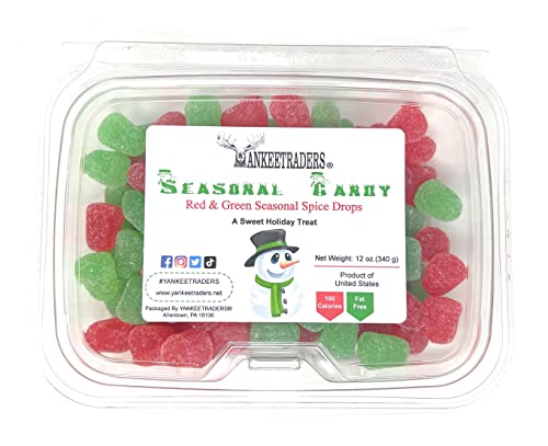 YANKEETRADERS Red & Green Seasonal Spice Drops, Gift Pack (1 Pack)