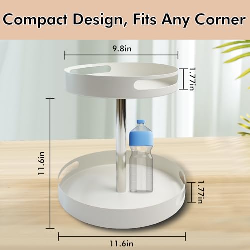 Plateau de bain rotatif 360 à 2 niveaux pour optimiser le rangement du comptoir - 7