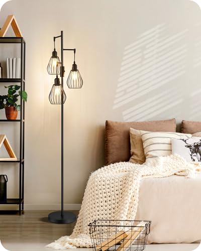 Lampada Da Terra Design Vintage Industriale Moderna In Metallo Nero Homcom M22145746