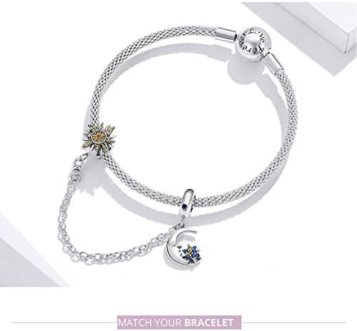 Clip Lock Spacer Stopper Charm Bead Love Heart Charm Bracelets for Women 925 Sterling Silver Safety Chain Charms for Pandora Bracelets - Image 7