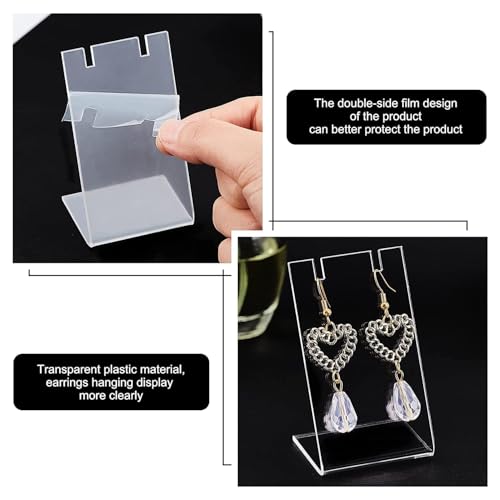 Image of Earrings Holder Acrylic Jewelry Display Rack Stud Earring Organizer for Woman Jewelry (10pcs L-Shape transparent Pack of 10)