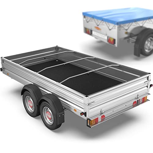 Tarpofix Anhänger Planenbügel Flachplanenbügel 100-145 cm (1-4er Set) - Universell anpassbare Anhängerplanen Haltebügel - Langlebige & rutschfeste Alu Bügel für Flachplane - 100% Aluminium Spriegel
