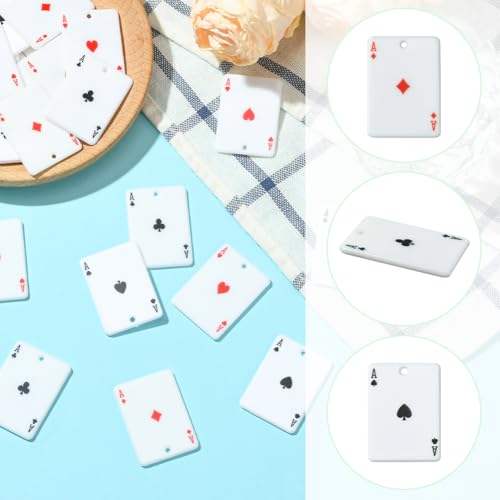Breloques en résine forme as de carte poker pour fabrication bijoux DIY