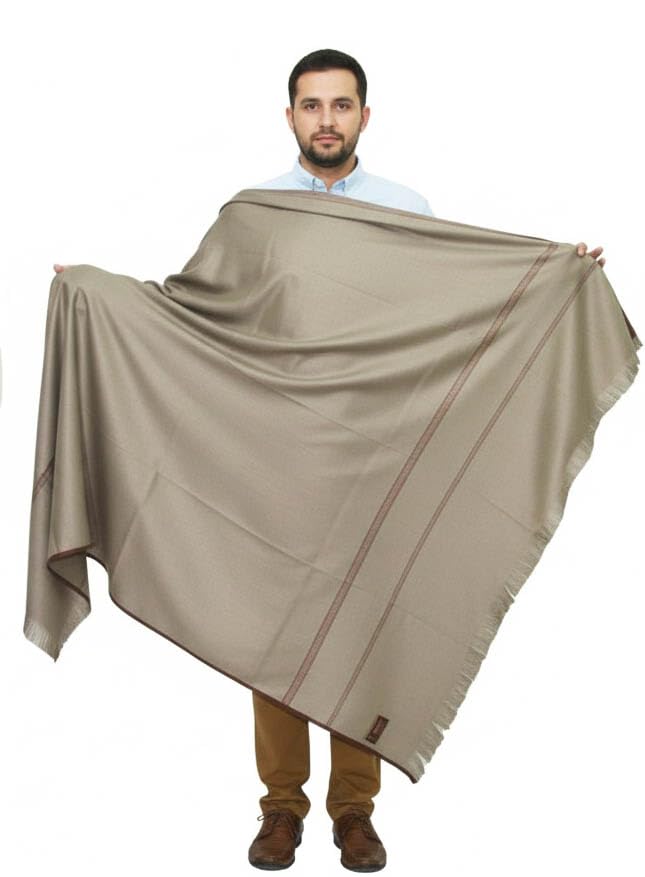 v vrinde Vrinde Grey Pashmina Self Design Men's Shawl KA-SWL-07-picture-19
