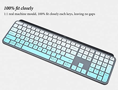 Image of CASEDAO Keyboard Cover for Logitech MX Keys Advanced Keyboard, Logitech Craft Keyboard Skin Protector, Logitech MX Keys Accessories - Gradual Mint