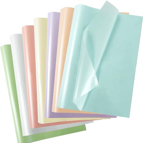Pastel Tissue Paper 70 Sheets 7 Metallic Colors Tissue Paper for Gift Bags and Wrapping Pearlescent Shimmer Pastel Tissue Paper Bulk for Girls Women Birthday Wedding Baby Shower Decor 20 x 14 Inch