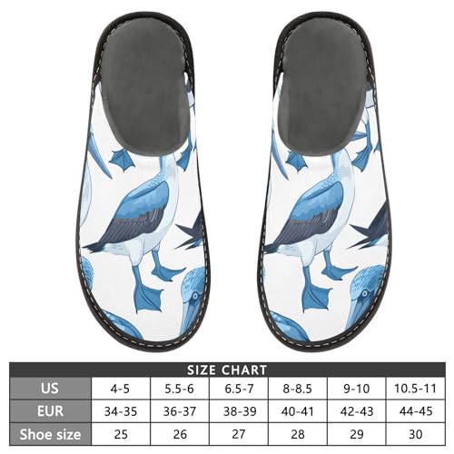 Slippers for Women Blue Footed Booby Bird Cute Soft Fuzzy Women's Slippers Indoor and Outdoor Shoes3