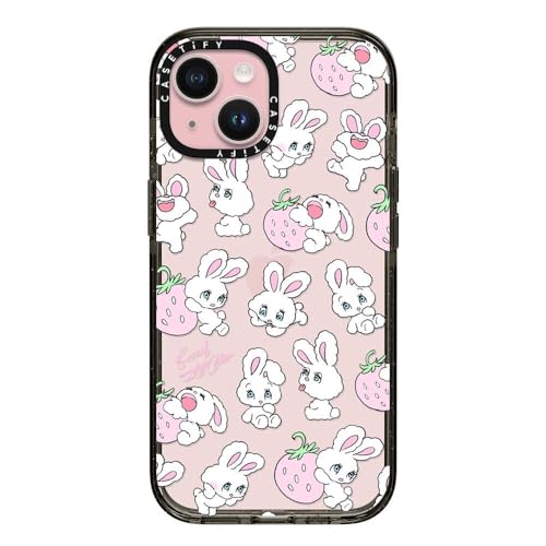 CASETiFY �C���p�N�g iPhone 15 �P�[�X [MIL�K�i���� (4x MIL-STD-810G) / 2.5m����̗����������N���A] - Strawberry Mix - �N���A �u���b�N