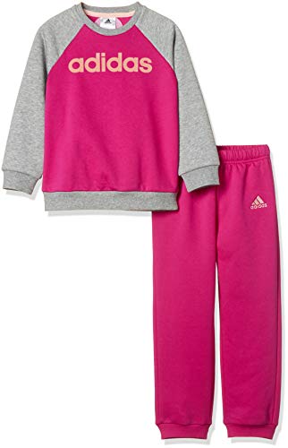 adidas I Lin FL Pantalón de Chándal, Niños, Rosa/Magenta/Gris (Real/Medium Heather/Haze Coral),...