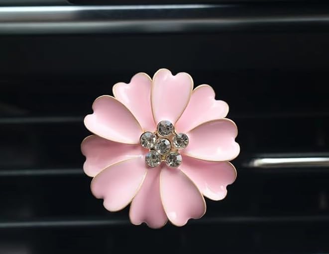 Image of 6PCS Car Accessories for Women, Flower Car Air Vent Clips Air Conditioner Outlet Decoration Car Interior Decor Charm, White Daisy Flower