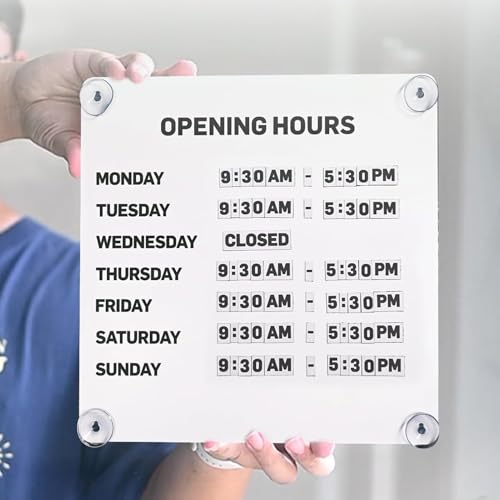 Tableau ouvert fermé résistant pour vitrine effaçable et repositionnable sans trace noire