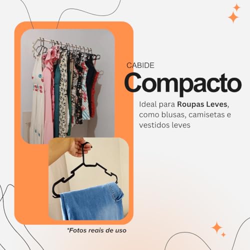 50 Cabides Combate Adulto Antideslizante Multiuso | Com Porta Gravata, Cinto e Gancho para Vestidos