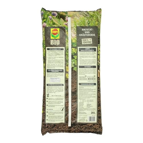 COMPO Bio Anzucht- und Kräutererde 20 L, torffrei, 5 Wochen Nährstoffe – Ansicht 6