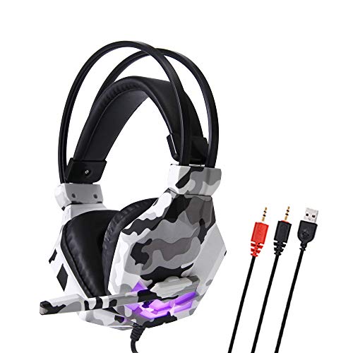 Andoer SY850MV Gaming Headset 3,5 mm com fio sobre a orelha Fone de ouvido com cancelamento de ruído