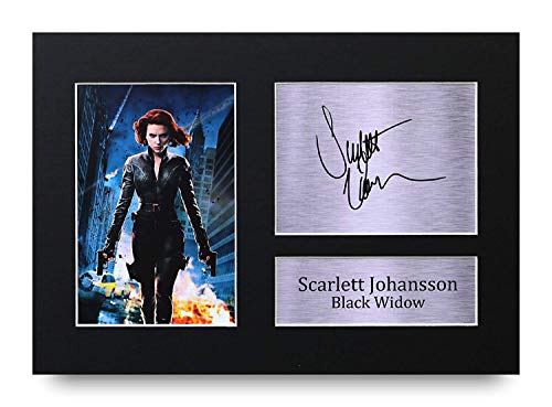 HWC Trading Scarlett Johansson A4 Ungerahmt Signiert Gedruckt Autogramme Bild Druck-Fotoanzeige Geschenk Für Black Widow The Avengers Filmfans