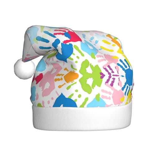 ZHAOUR Weihnachtsmütze für Kinder, Handabdruck, für Erwachsene –...