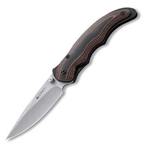 CRKT Endorser EDC Folding Pocket Knife: Assisted Opening Everyday Carry, Satin Blade, Thumb Stud, Liner Lock, Two Tone G10 Handle, Pocket Clip 1105