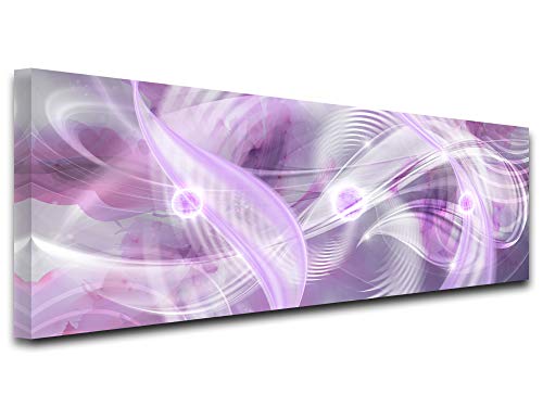 DECLINA, Tableau décoratif, Toile Murale, Tableau Salon Deco, Tableau Toile panoramique Abstraite HYPNOSE 80x30 cm Violet