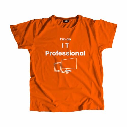 T-shirt informatique orange pour informaticien et geek adepte du support IT