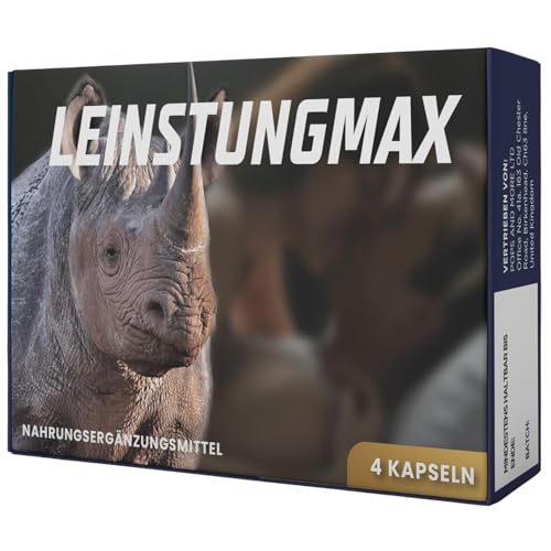 LEINSTUNGMAX Kapseln mit Ginseng Maca Rhodiola Astragalus Traubenkernextrakt Vitaminen & Zink 4 Kapseln Nahrungsergänzungsmittel für aktive Männer | Praktische 4-Kapsel-Packung