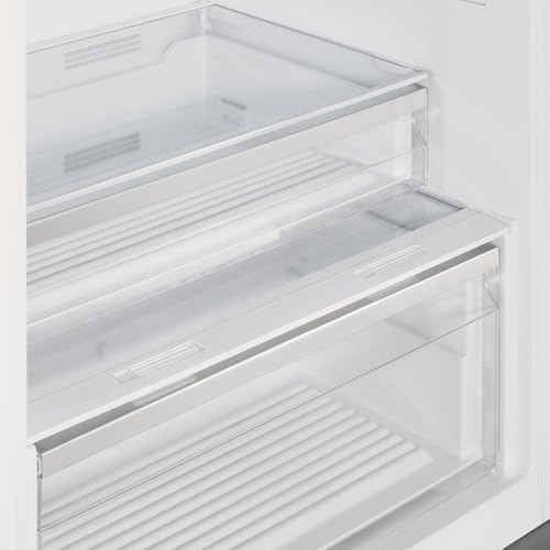 Image of Smeg FAB50 Retro Style Refrigerator - 19.28 cu. ft. Freestanding Fridge-Freezer, Dual Cooling, No-Frost, Adjustable Glass Shelves, Bronze Handle - Cream - Made in Italy
