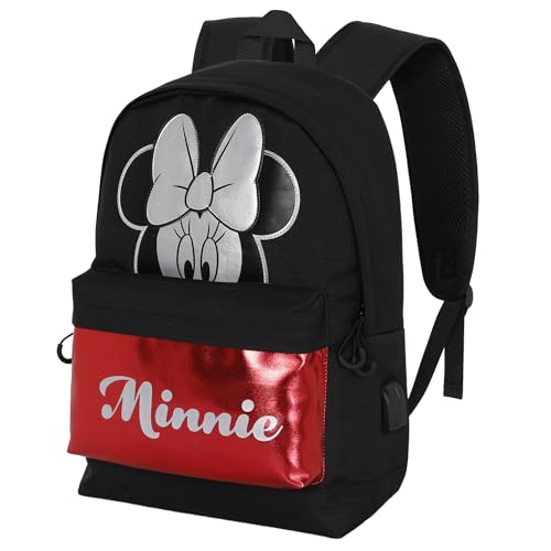 Disney Unisex Silver Hs Backpack HS Silver Backpack Symbol (pack of 1), Minnie Red, One Size, Silver HS BackPack