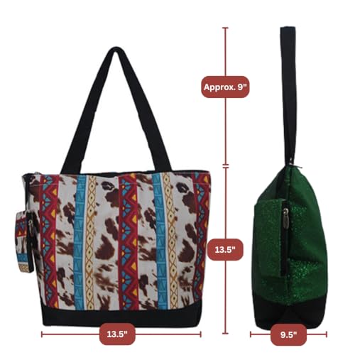 Image of NGIL Medium Top Zipper Closure Canvas Tote Bag with Attached Matching Coin Purse For Moms and Nurses