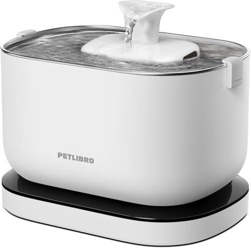 PETLIBRO Cat Water Fountain Cordless Pet Water Fountain Battery Operated 2.5L/84oz Dockstream Water Fountains for Cats Indoor Cat Fountain with Stainless Steel Tray Easy to Clean BPA-Free