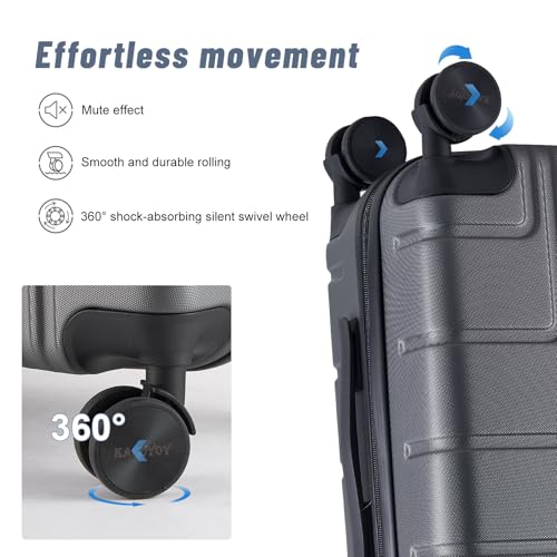 Hardside Carry On Luggage, TSA Lock PC+ABS Carryon Suitcases with Wheels, 20 Inch Carryon Luggage 22 x 14 x 9 Airline Approved with Cup Holder3