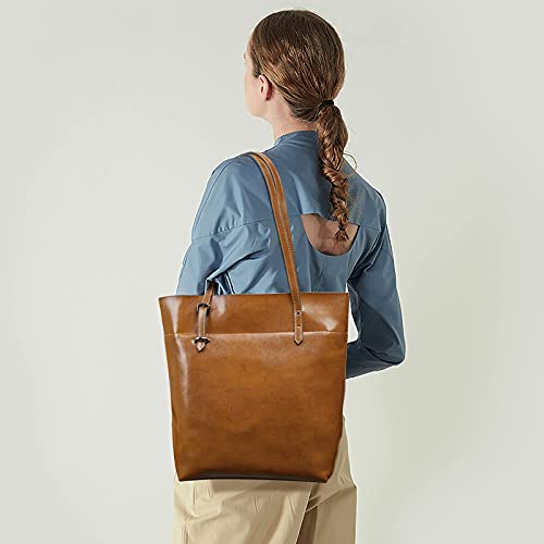 Bolso Tote Vintage de Cuero Genuino S-ZONE miniatura 2