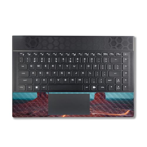 Image of MightySkins Carbon Fiber Skin Compatible with Alienware X14 R2 (2023) Full Wrap Kit - Monument Valley | Protective, Durable Textured Carbon Fiber Finish | Easy to Apply | Made in The USA