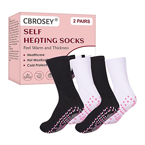 Chaussettes Chauffantes,Chaussettes Tourmaline,Chaussette Magnetique,Chaussette Magnétique Confortable et Respirante pour le Soulagement de la Douleur des Pieds pour Unisexe en Hiver,2 Paires Cover