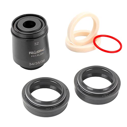 自転車のフロントフォークのダストシールリングオイルシール交換用ダストシールセットとツール, 黒