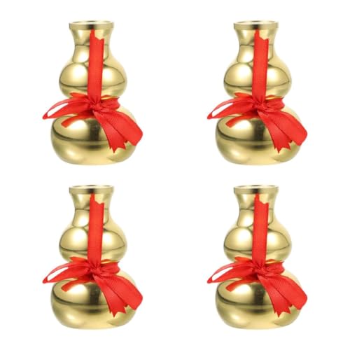 PRETYZOOM 4 Jarrones De Monedas De Cobre Feng Shui Peonías Artificiales Adornos De Centro De Mesa Jarrones De Calabaza Feng Shui Decoración del Hogar Mini Jarrones Transparentes Retro