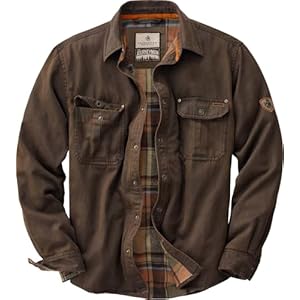 Legendary Whitetails Journeyman Shirt Jacket Flannel Lined Shacket for Men Water-Resistant Coat Rugged Fall Clothing