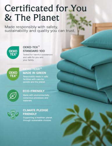 Image of King Size Sheets Set, Cooling & Soft Deep Pocket Bed Sheets, 4PC