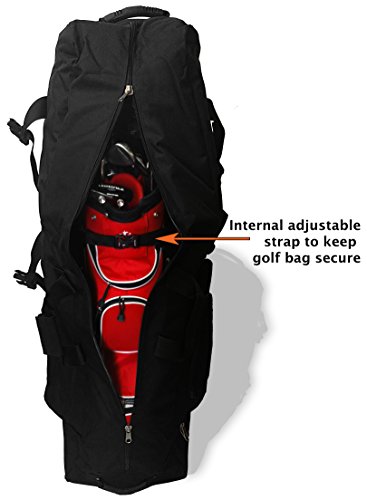 CaddyDaddy Golf CDX-10 Golf Bag Travel Cover with North Pole Club Protector, Black
