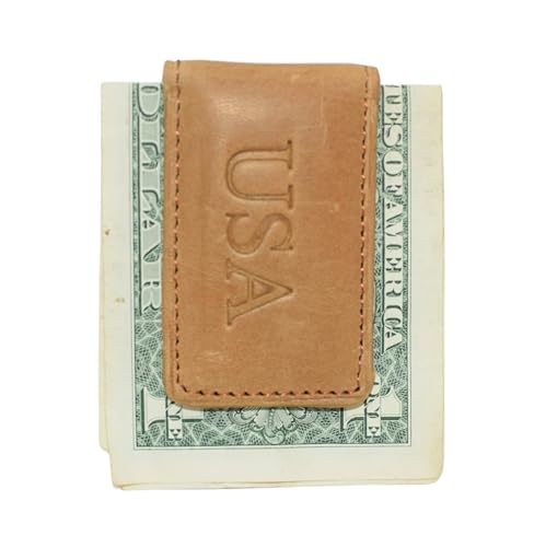 MARSHAL Personalized Slim Magnetic Money Clip Hunter Leather Business Card Holder for Men3