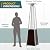 Pamapic Patio Heater, 48,000 BTU Pyramid Flame Outdoor Heater with Cover, Quartz Glass Tube Hammered Bronze Tower Propane Outdoor Heater with Wheels