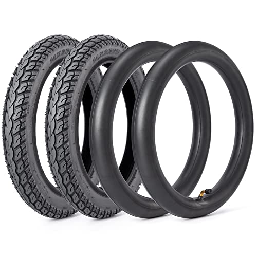 Heavy-Duty 14 x 2.125 Tire and Tube Sets 57-254 Electric Scooter Tire Tube with Angled Valve Stem 14 Inch Tire for Replacement Electric Scooters and E-Bike Tires, 2 Sets